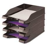 deflecto® Docutray Multi-Directional Stacking Tray Set, 2 Sections, Letter to Legal Size Files, 10.13" x 13.63" x 2.5", Black, 2/Pack (DEF63904) Set of 2
