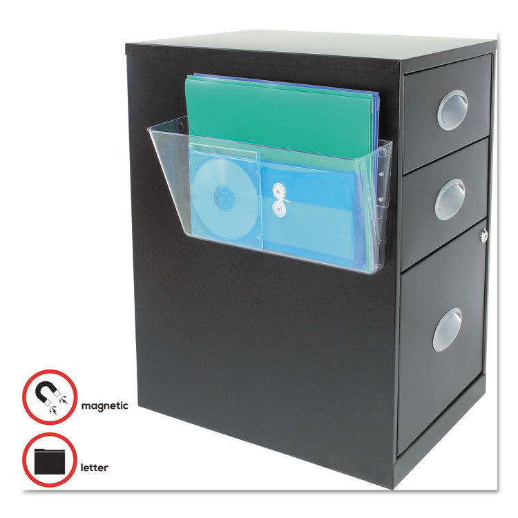 deflecto® Magnetic DocuPocket Wall File, Letter Size, 13" x 4" x 7", Clear (DEF73101) Each