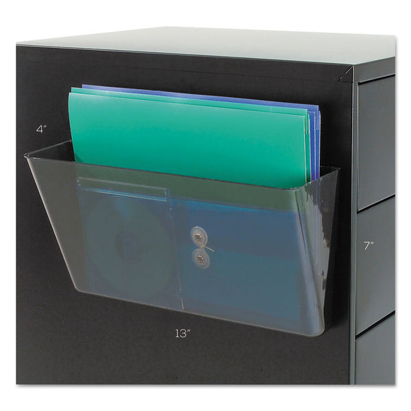 deflecto® Magnetic DocuPocket Wall File, Letter Size, 13" x 4" x 7", Smoke (DEF73102) Each