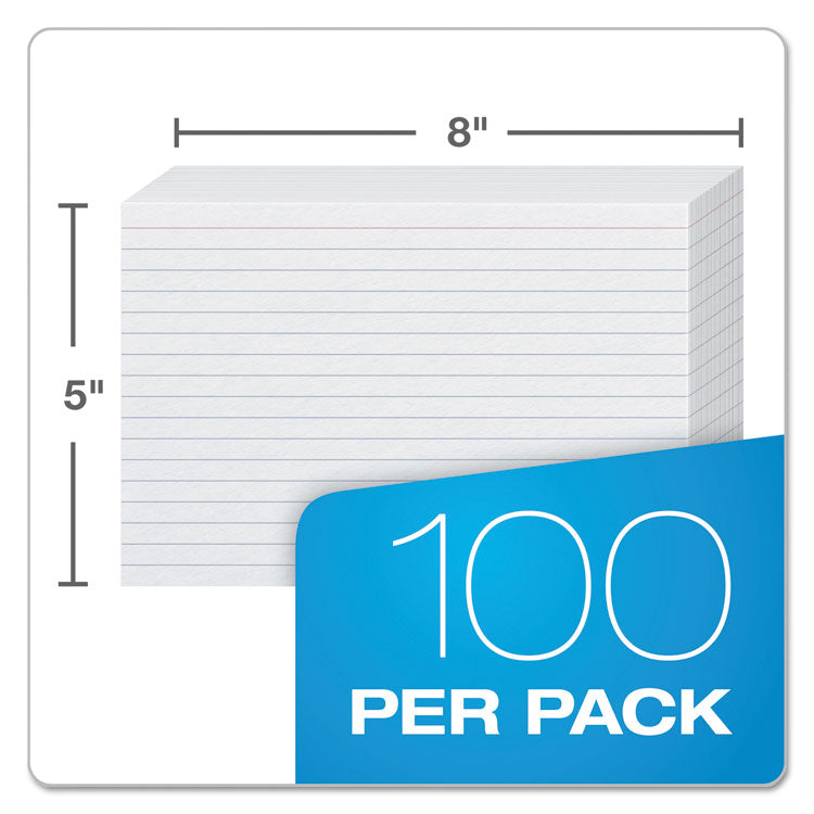 Oxford™ Ruled Index Cards, 5 x 8, White, 100/Pack (OXF51) Pack of 100