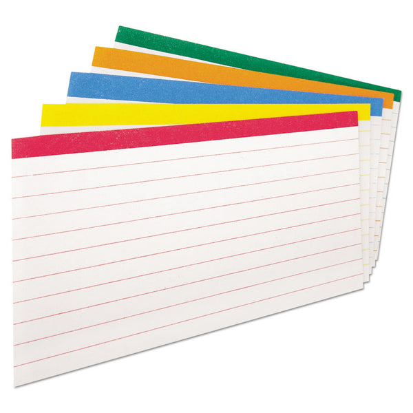 Oxford™ Color Coded Ruled Index Cards, 3 x 5, Assorted Colors, 100/Pack (OXF04753) Pack of 100