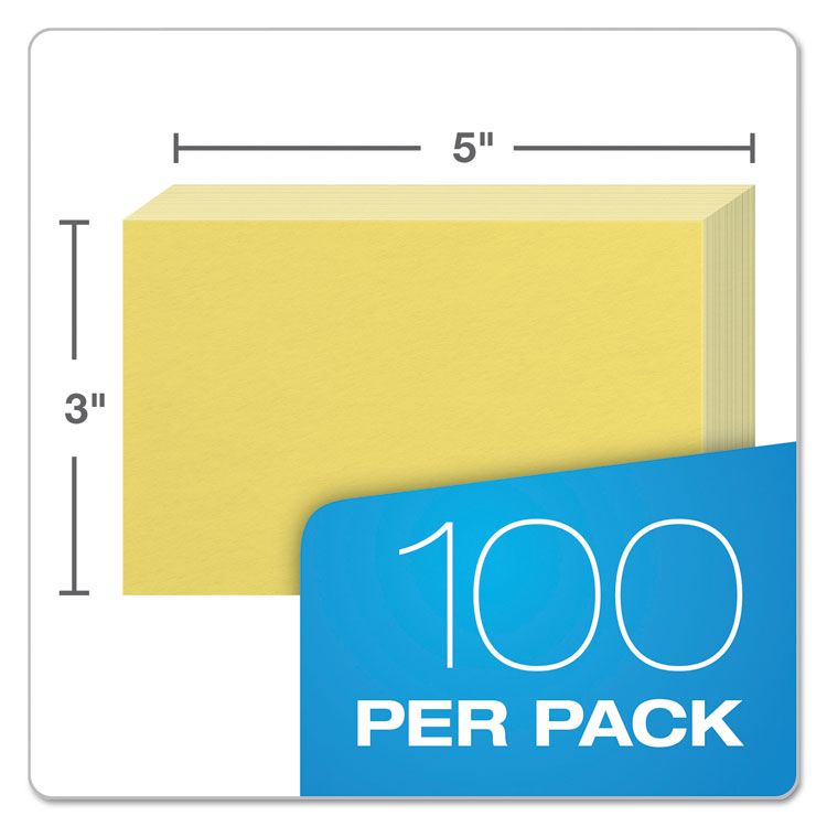 Oxford™ Unruled Index Cards, 3 x 5, Canary, 100/Pack (OXF7320CAN)