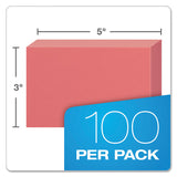 Oxford™ Unruled Index Cards, 3 x 5, Cherry, 100/Pack (OXF7320CHE)