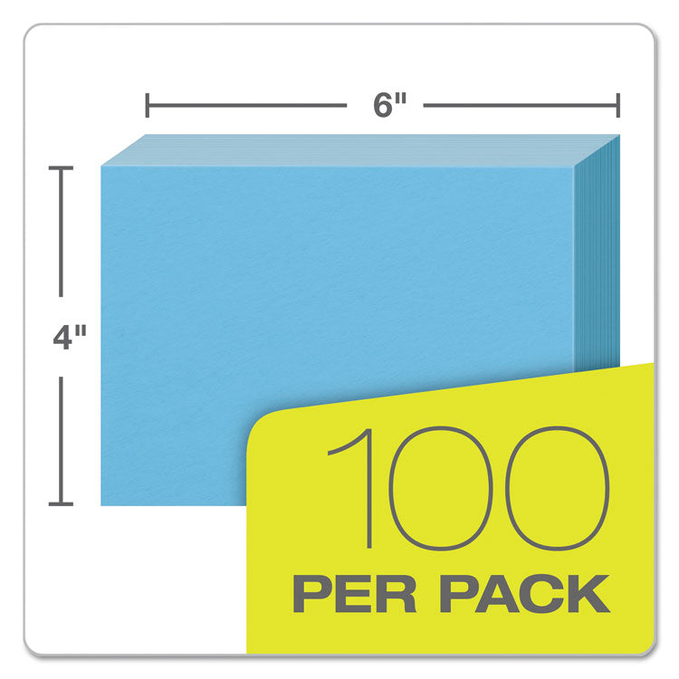 Oxford™ Unruled Index Cards, 4 x 6, Blue, 100/Pack (OXF7420BLU)