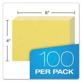 Oxford™ Unruled Index Cards, 4 x 6, Canary, 100/Pack (OXF7420CAN)