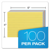 Oxford™ Ruled Index Cards, 4 x 6, Blue/Violet/Canary/Green/Cherry, 100/Pack (OXF34610) Pack of 100