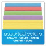 Oxford™ Ruled Index Cards, 4 x 6, Blue/Violet/Canary/Green/Cherry, 100/Pack (OXF34610) Pack of 100