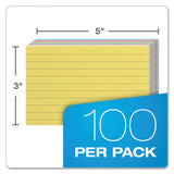 Oxford™ Ruled Index Cards, 3 x 5, Blue/Violet/Canary/Green/Cherry, 100/Pack (OXF40280)