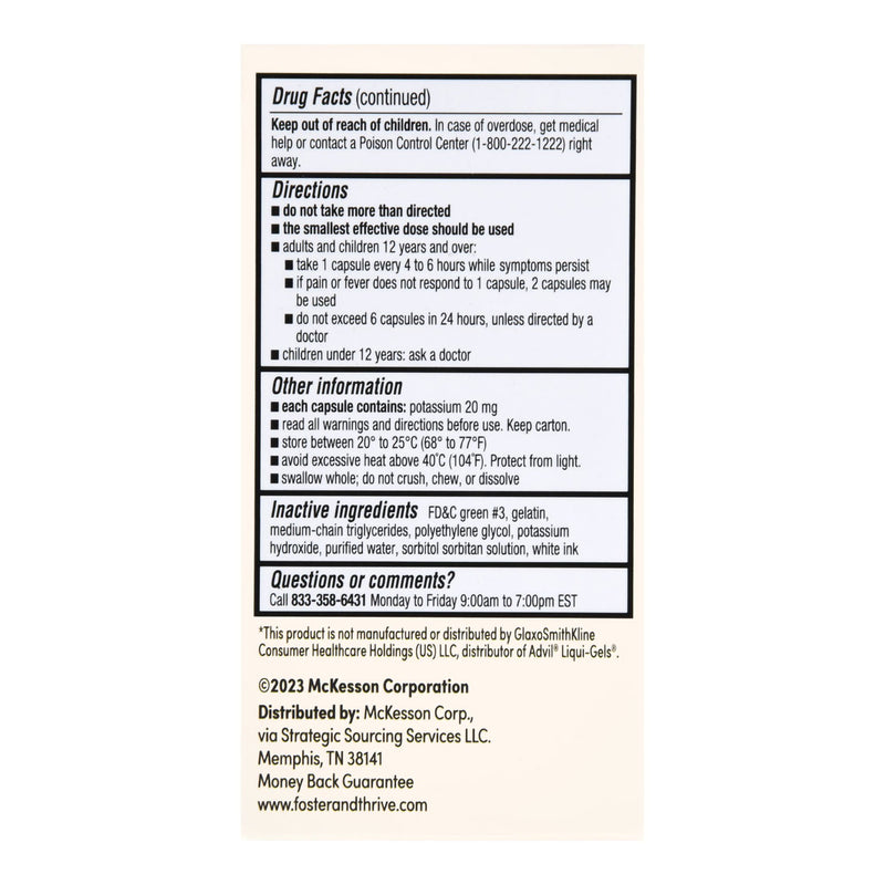 Foster & Thrive™ Pain Relief 200 mg Strength Ibuprofen Capsule 40 per Bottle (1238985_BT) 1/BT