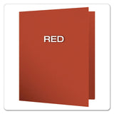 Oxford™ Earthwise by Oxford 100% Recycled Paper Twin-Pocket Portfolio, 100-Sheet Capacity, 11 x 8.5, Red, 25/Box (OXF78511)