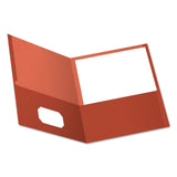 Oxford™ Earthwise by Oxford 100% Recycled Paper Twin-Pocket Portfolio, 100-Sheet Capacity, 11 x 8.5, Red, 25/Box (OXF78511)