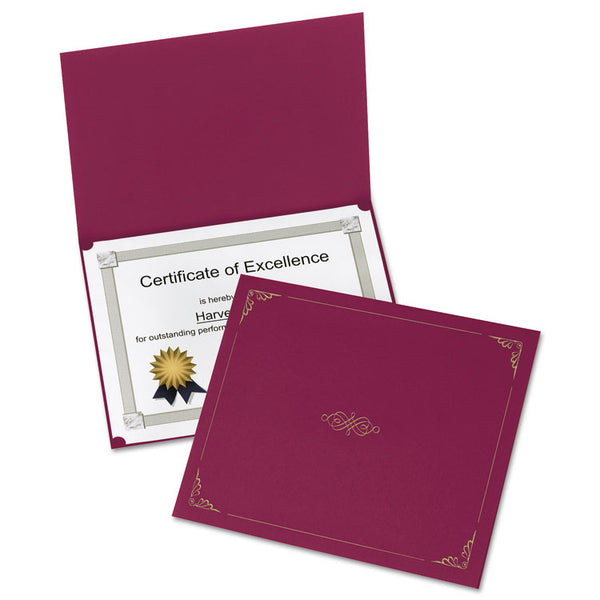Oxford™ Certificate Holder, 11.25 x 8.75, Burgundy, 5/Pack (OXF29900585BGD)
