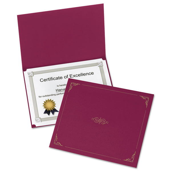 Oxford™ Certificate Holder, 11.25 x 8.75, Burgundy, 5/Pack (OXF29900585BGD) Pack of 5