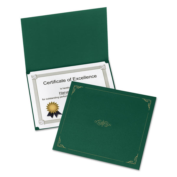 Oxford™ Certificate Holder, 11.25 x 8.75, Green, 5/Pack (OXF29900605BGD)