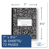 Roaring Spring® Marble Cover Composition Book, Wide/Legal Rule, Black Marble Cover, (36) 8.5 x 7 Sheets (ROA77332)