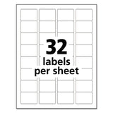 Avery® Durable Permanent ID Labels with TrueBlock Technology, Laser Printers, 1.25 x 1.75, White, 32/Sheet, 50 Sheets/Pack (AVE6576)