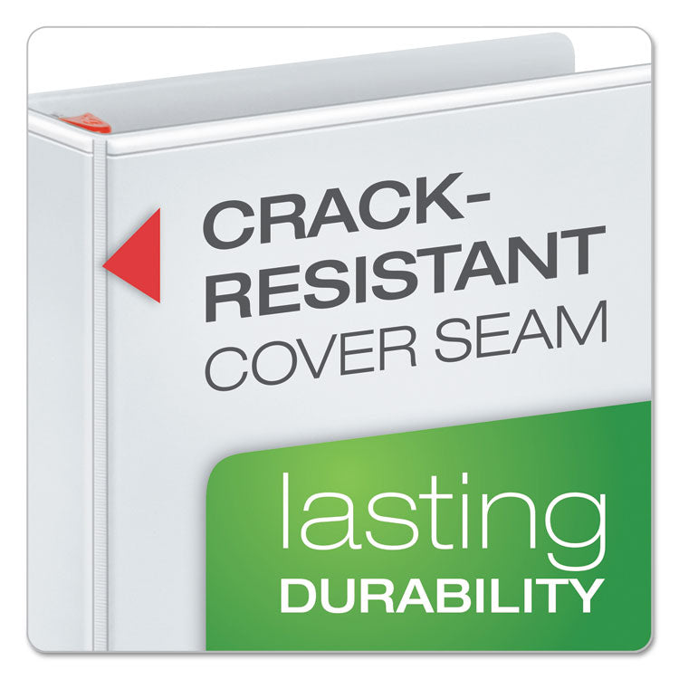 Cardinal® XtraLife ClearVue Non-Stick Locking Slant-D Ring Binder, 3 Rings, 1" Capacity, 11 x 8.5, White (CRD26300) Each