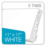 Cardinal® Write 'n Erase Tabloid Index Dividers, 5-Tab, 11 x 17, White, 1 Set (CRD84270)