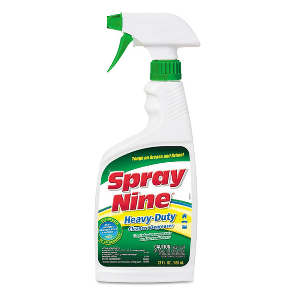 Spray Nine® Heavy Duty Cleaner/Degreaser/Disinfectant, Citrus Scent, 22 oz Trigger Spray Bottle, 12/Carton (ITW26825) Case of 12
