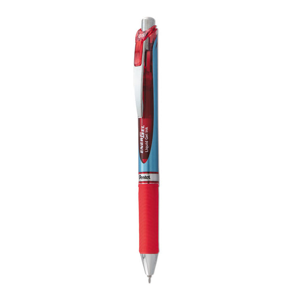 Pentel® EnerGel RTX Gel Pen, Retractable, Fine 0.5 mm Needle Tip, Red Ink, Red/Blue Barrel (PENBLN75B)