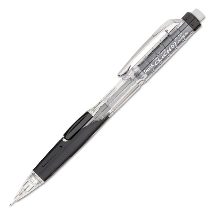 Pentel® Twist-Erase CLICK Mechanical Pencil, 0.7 mm, HB (#2), Black Lead, Black Barrel (PENPD277TA) Each