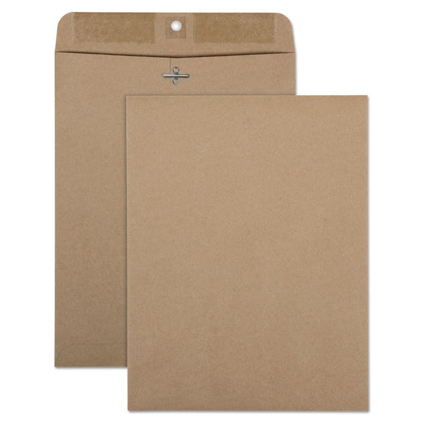 Quality Park™ Recycled Brown Kraft Clasp Envelope, #90, Square Flap, Clasp/Gummed Closure, 9 x 12, Brown Kraft, 100/Box (QUA38711) Box of 100