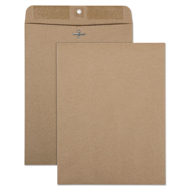Quality Park™ Recycled Brown Kraft Clasp Envelope, #90, Square Flap, Clasp/Gummed Closure, 9 x 12, Brown Kraft, 100/Box (QUA38711) Box of 100