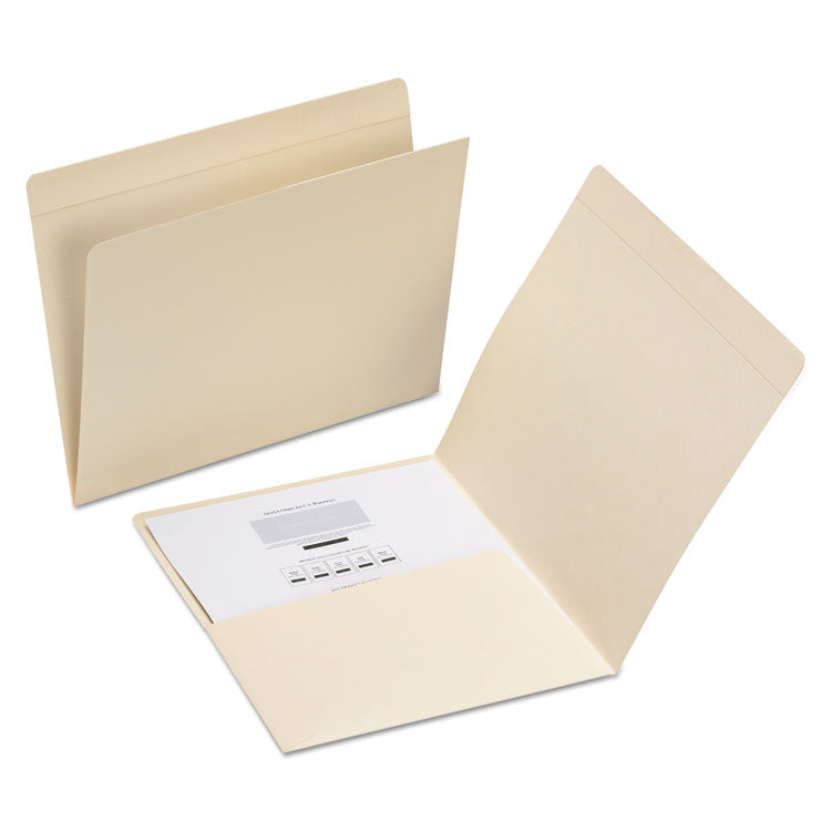 Smead™ Top Tab File Folders with Inside Pocket, Straight Tabs, Letter Size, Manila, 50/Box (SMD10315)