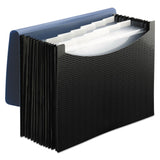 Smead™ 12-Pocket Poly Expanding File, 0.88" Expansion, 12 Sections, Cord/Hook Closure, 1/6-Cut Tabs, Letter Size, Black/Blue (SMD70863)