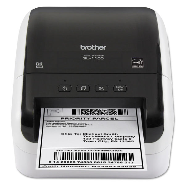 Brother QL-1100 Wide Format Professional Label Printer, 69 Labels/min Print Speed, 6.7 x 8.7 x 5.9 (BRTQL1100)