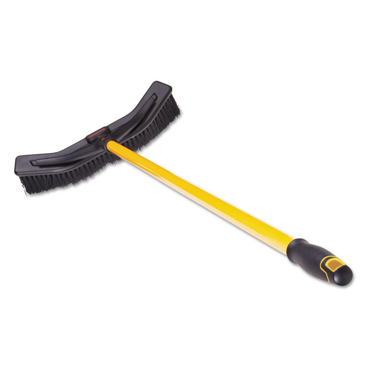 Rubbermaid® Commercial Maximizer Push-to-Center Broom, Poly Bristles, 18 x 58.13, Steel Handle, Yellow/Black (RCP2018727)