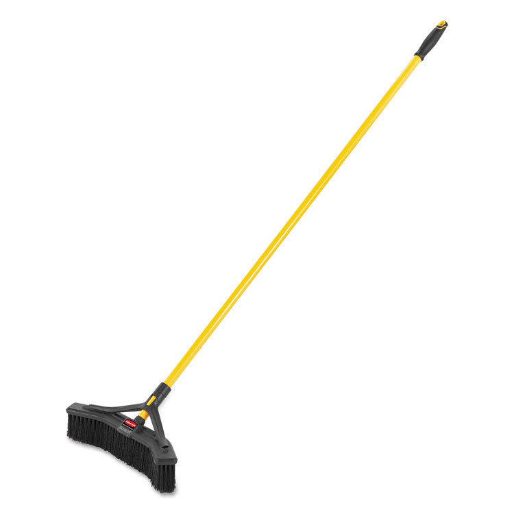 Rubbermaid® Commercial Maximizer Push-to-Center Broom, Poly Bristles, 18 x 58.13, Steel Handle, Yellow/Black (RCP2018727) Each