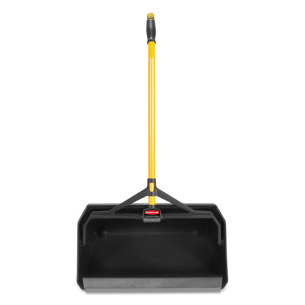 Rubbermaid® Commercial Maximizer Heavy-Duty Stand Up Debris Pan, 20.44w x 29h, Plastic, Yellow/Black (RCP2018781)