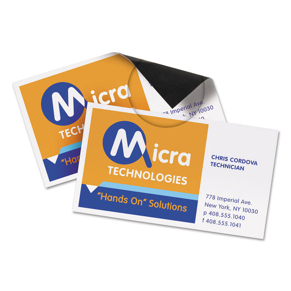 Avery® Magnetic Business Cards, Inkjet, 2 x 3.5, White, 30 Cards, 10 Cards/Sheet, 3 Sheets/Pack (AVE8374)