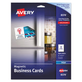 Avery® Magnetic Business Cards, Inkjet, 2 x 3.5, White, 30 Cards, 10 Cards/Sheet, 3 Sheets/Pack (AVE8374)