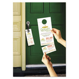 Avery® Door Hanger with Tear-Away Cards, 97 Bright, 65 lb Cover Weight, 4.25 x 11, White, 2 Hangers/Sheet, 40 Sheets/Pack (AVE16150) Pack of 40