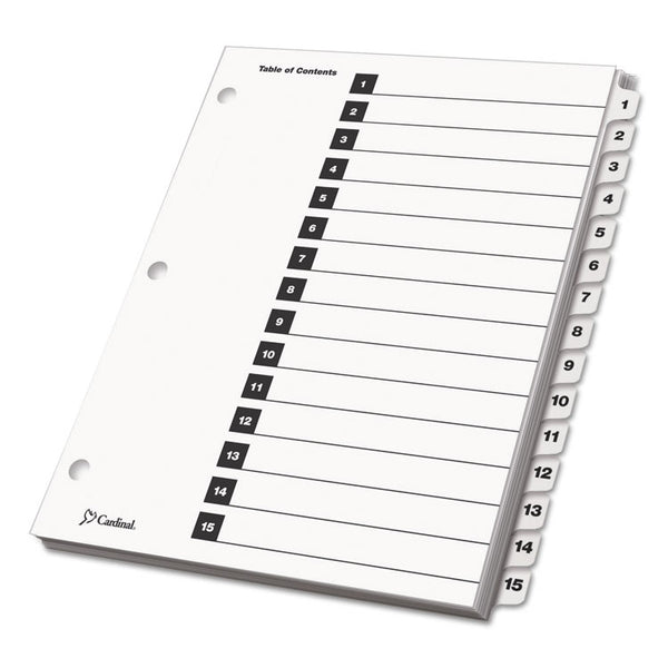 Cardinal® OneStep Printable Table of Contents and Dividers, 15-Tab, 1 to 15, 11 x 8.5, White, White Tabs, 1 Set (CRD61513)
