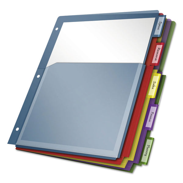 Cardinal® Expanding Pocket Index Dividers, 5-Tab, 11 x 8.5, Assorted, 1 Set (CRD84012)