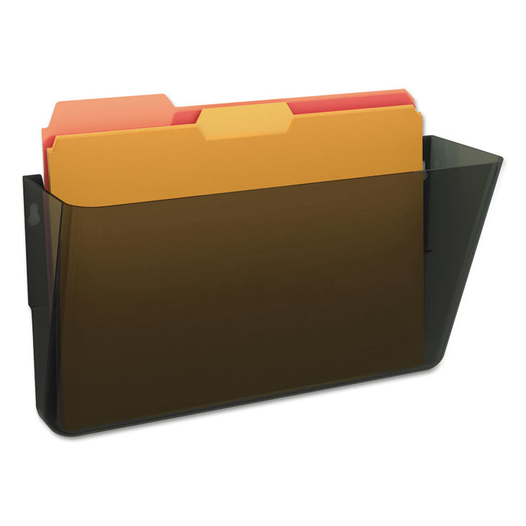 deflecto® DocuPocket Stackable Wall Pocket, Letter Size, 13" x 4", Smoke (DEF73202) Each
