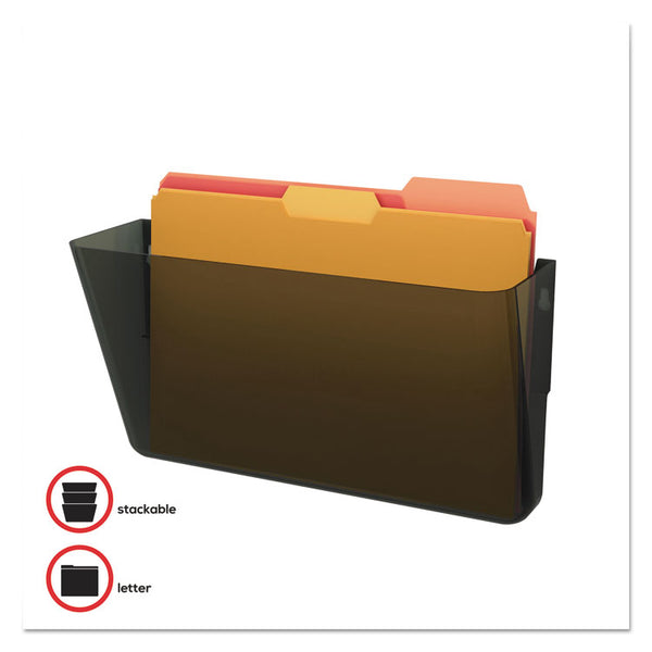 deflecto® DocuPocket Stackable Wall Pocket, Letter Size, 13" x 4", Smoke (DEF73202) Each