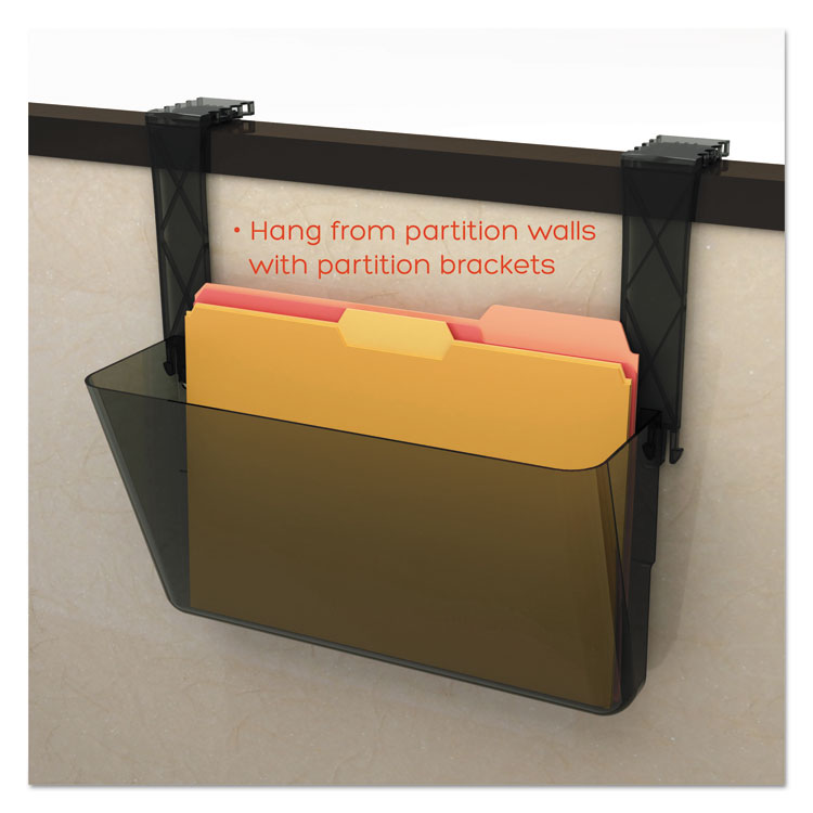 deflecto® DocuPocket Stackable Wall Pocket, Letter Size, 13" x 4", Smoke (DEF73202) Each