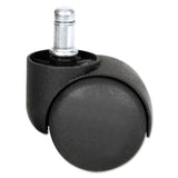 Alera® Dual Wheel Hooded Casters, Grip Ring Type B Stem, 1.5" Hard Nylon Wheel, Matte Black, 5/Set (ALECASTERHT1)