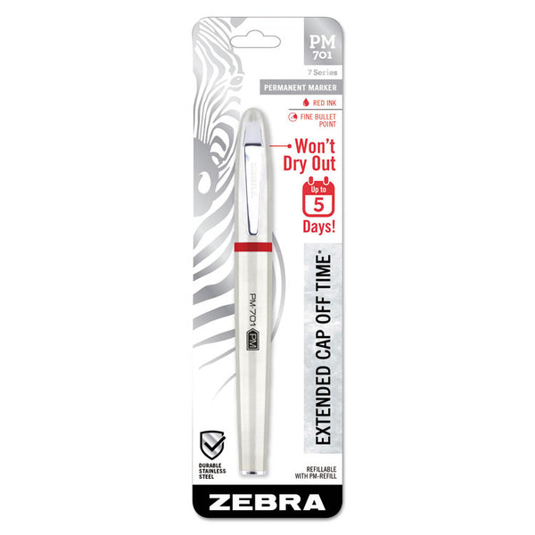Zebra® PM-701 Permanent Marker, Medium Bullet Tip, Red (ZEB65131)