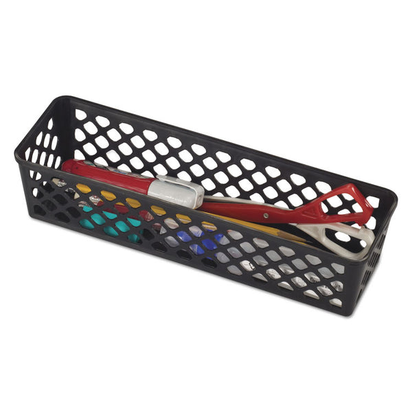 Officemate Recycled Supply Basket, Plastic, 10.13 x 3.06 x 2.38, Black, 3/Pack (OIC26200) Pack of 3