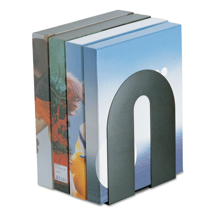 Officemate Heavy Duty Bookends, Nonskid, 8 x 8 x 10, Steel, Black, 1 Pair (OIC93142) 1 Pair