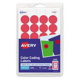 Avery® Printable Self-Adhesive Removable Color-Coding Labels, 0.75" dia, Red, 24/Sheet, 42 Sheets/Pack, (5466) (AVE05466)