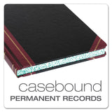 Boorum & Pease® Extra-Durable Bound Book, Single-Page Record-Rule Format, Black/Maroon/Gold Cover, 10.13 x 7.78 Sheets, 300 Sheets/Book (BOR21300R) Each