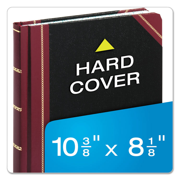Boorum & Pease® Extra-Durable Bound Book, Single-Page Record-Rule Format, Black/Maroon/Gold Cover, 10.13 x 7.78 Sheets, 300 Sheets/Book (BOR21300R) Each
