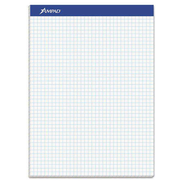 Ampad® Quad Double Sheet Pad, Quadrille Rule (4 sq/in), 100 White 8.5 x 11.75 Sheets (TOP20210)