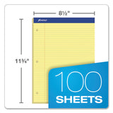 Ampad® Double Sheet Pads, Medium/College Rule, 100 Canary-Yellow 8.5 x 11.75 Sheets (TOP20223)